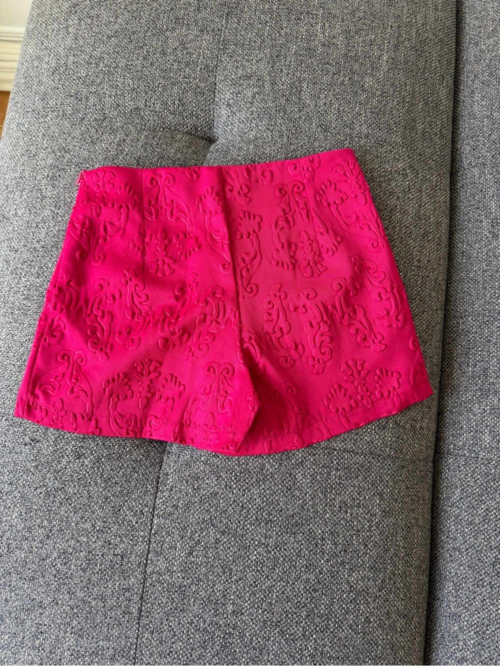 Women’s Hot Pink Embossed Pattern Shorts